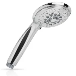 Intirilife Duschkopf Handbrause mit 5 Funktionen in Silber - 24.5 x 10 x 4 cm - Universaler Brausekopf mit umweltfreundlicher Wasser-Stopp-Funktion