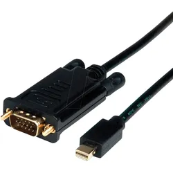 ROLINE 11045978 - Kabel, Mini DP-Stecker > VGA-Stecker, 3 m, Schwarz