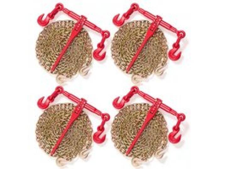 VEVOR Classeur de charge à chaîne, diamètre 8 mm, kit d'arrimage à cliquet avec capacité de charge travail 3 tonnes deux crochets de maintien chaîne longueur 6,4 m grade 80 pour transport, remorquage
