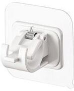 Inspire Daily Merch Telescopic Curtain Rod Stick Hook Clamp Retainer No Punch Paste Bracket white