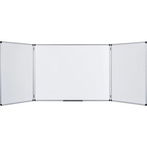 Bi-Office Klapptafel Maya Trio, Whiteboard, mit 2 Seitenflügeln, lackiert, 100 x 150cm / aufgeklappt 300cm