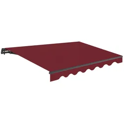 WASABI Gelenkarmmarkise für Außenbereich 4x2,5 m Weinrot Polyester – Anthrazit Aluminiumgestell Verstellbare Neigung