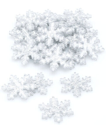 Streuteile "Schneeflocken" mit Glitzer, 3 cm, 24 Stück