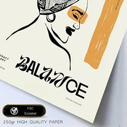 POSTER Set Mit 6 In Schwarzer Tinte Black Power Kunstdrucke Im Skizzenstil Für Innenarchitektur A3 & A4 Rahmen Aus Hellem Holz