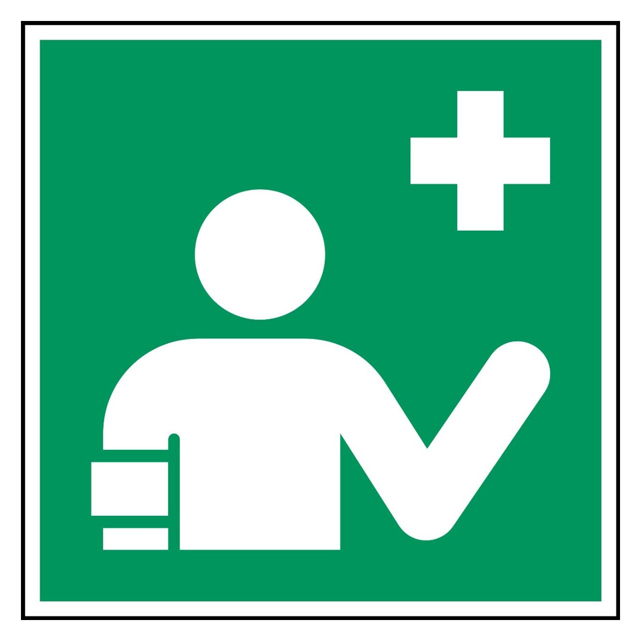 Brady ISO Safety Sign - First aid (E/E064/NT/PP-400X400-1)