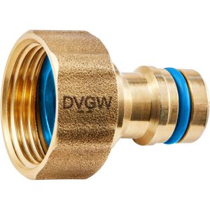 GEKA Hahnverbinder 46.1918.9, aus Messing, DVGW-zertifiziert, mit Steckkupplung, für 1/2 Zoll (21 mm) Gewinde