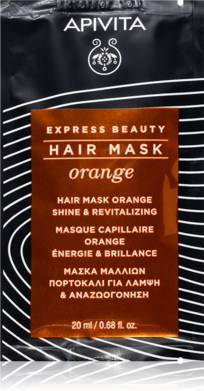 Apivita Express Beauty Hair mask Shine Orange masque revitalisant cheveux 20 ml