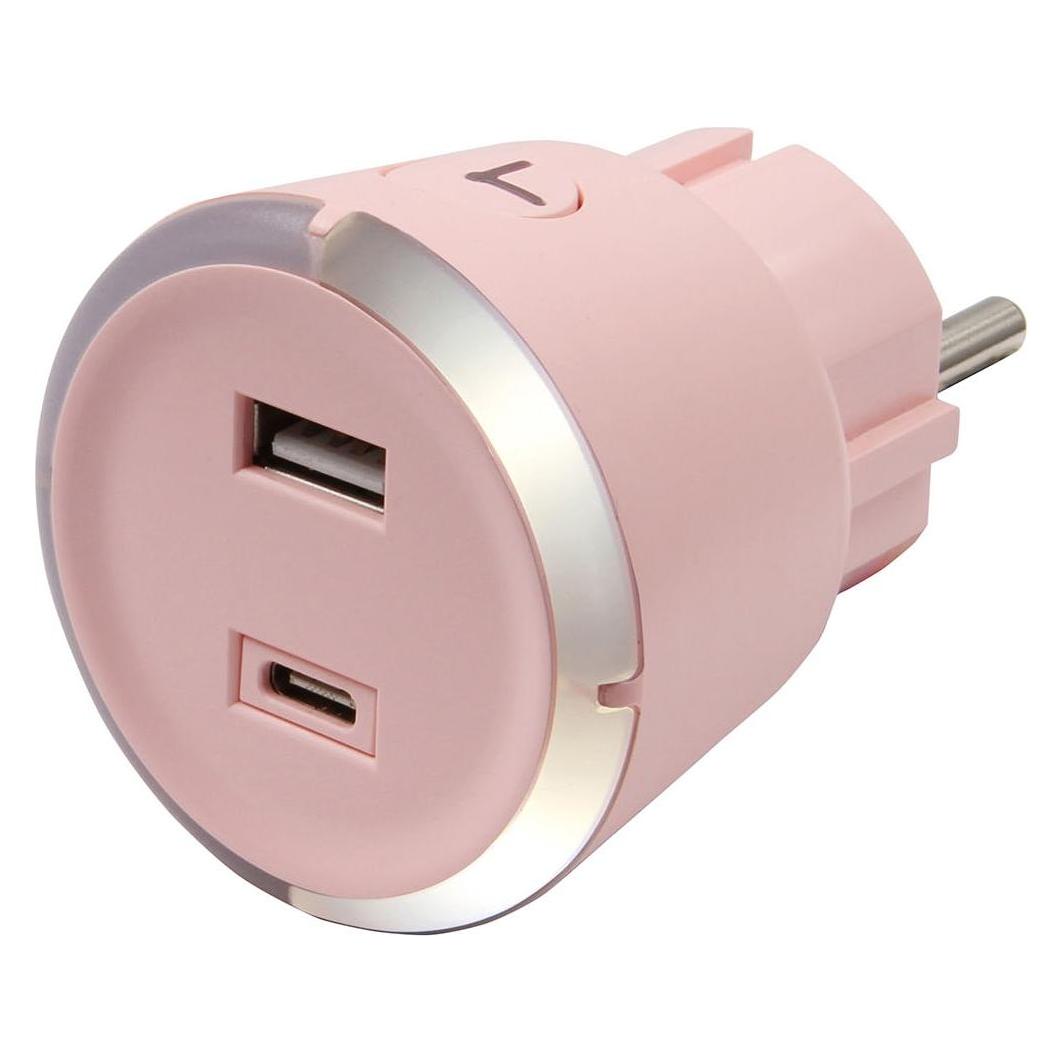 Capidi Sicherheitstimer USB A+C 1-4 Stunden 3,4A Pink (TI USB A+C Pink)