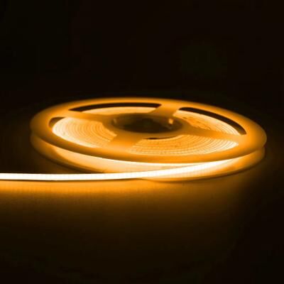 Inspired Finds SlimGlow 3 Mm Ultra Thin COB LED Strip Light (12V High Density) 0.5m 12v 2pin Wire yellow