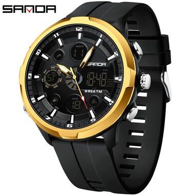 Youfap Market Tactical Digital Military Watch For Men Waterproof LED Sports Wristwatch gold