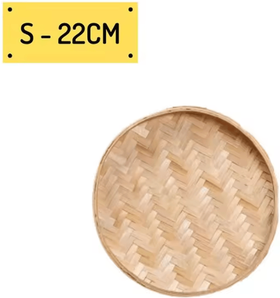 Inspire Curations Handwoven Bamboo Sieve Tray Rustic Fruit & Bread Storage Basket 22cm