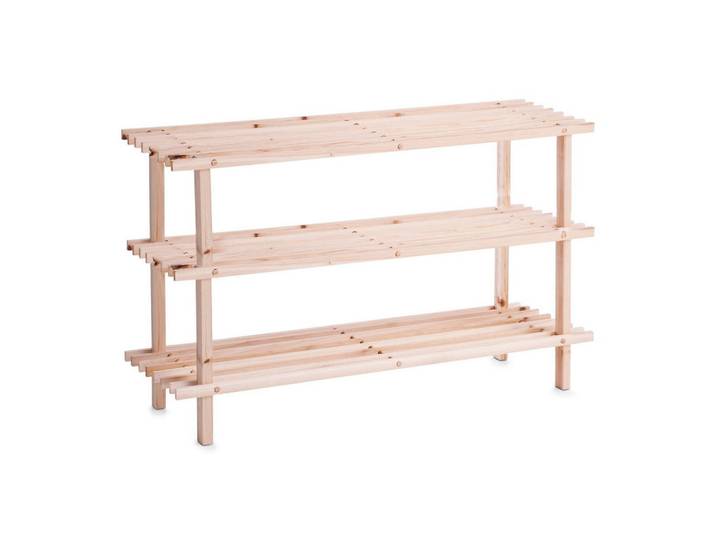 Zeller Schuhregal Schuhe 80/26/49,5 cm, Beige, Holz, 26x49.5x80 cm, Garderobe, Schuhaufbewahrung, Schuhregale