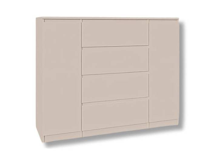 SoDREAMER Kommode 2 Türen 4 Schubladen Kashmir 120 cm Ideal für Schlafzimmer, Wohnzimmer, Kinderzimmer und Büro Große geräumige Kommode 120x97x40 cm