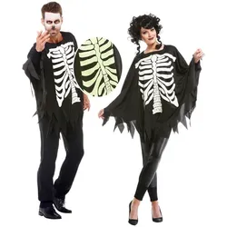 Skelett-Poncho "Glow in the Dark", unisex