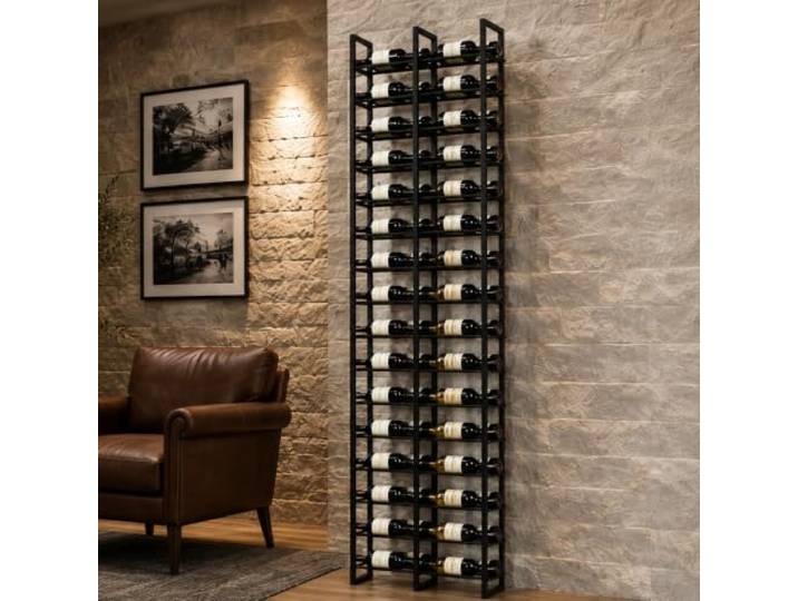 amhricho Weinregal Wandmontage, 32 Weinflaschenregale Schwarze Wandmontage Weinregal, Metall-Weinflaschenhalter, Für Home Bar, Weinküchen Lagerung (2 column)