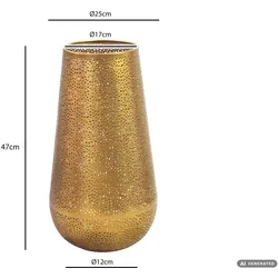 FineBuy, Windlicht, Windlicht Laterne 47cm Metall Rund Design Bodenwindlicht Bodenlaterne Handgefertigt