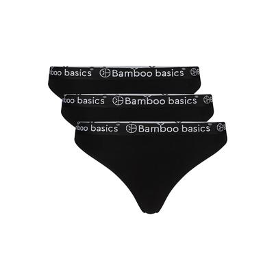String BAMBOO BASICS "String EMMA 3er Pack", Damen, Gr. M, schwarz, Obermaterial: 68% Viskose CV. 28% Baumwolle CO. 4% Elasthan EL., Unterhosen String