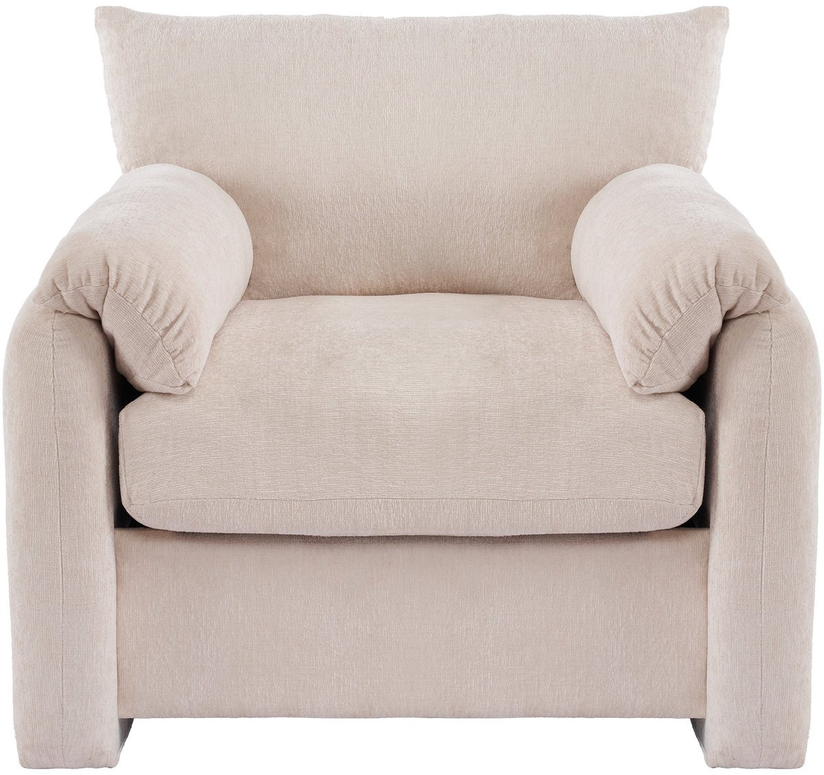 Merax Oversized Fauteuil Chenille Beige – Moderne Lounge Stoel voor de Woonkamer of Slaapkamer