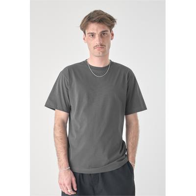T-Shirt CLEPTOMANICX "Classic Tee Ligull Classic", Herren, Gr. S, grau, 100% Baumwolle, bestickt, normal, Rundhals, Shirts T-Shirt, mit lockerem Schnitt