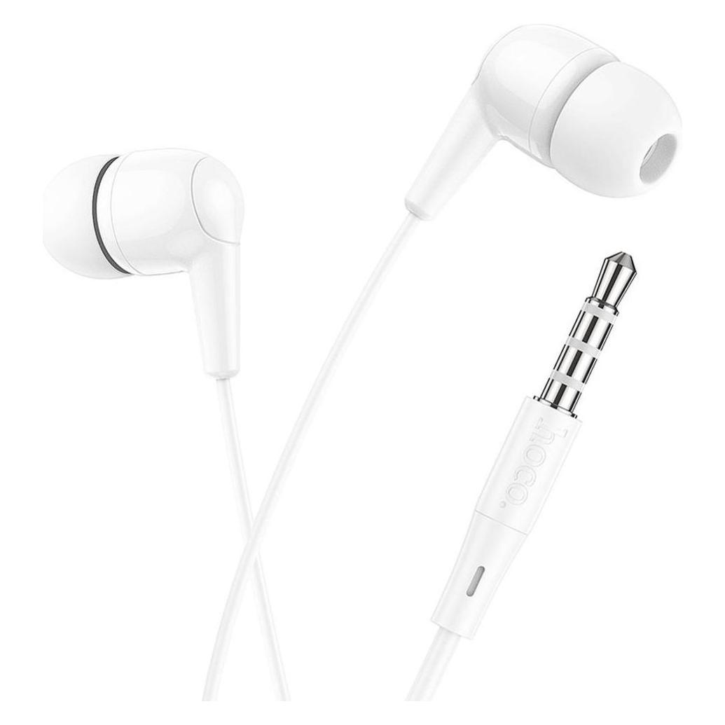 Hoco Wired headphones wire earphones Jack 3,5 mm with microphone M97 white (Kabelgebunden) (59053800)