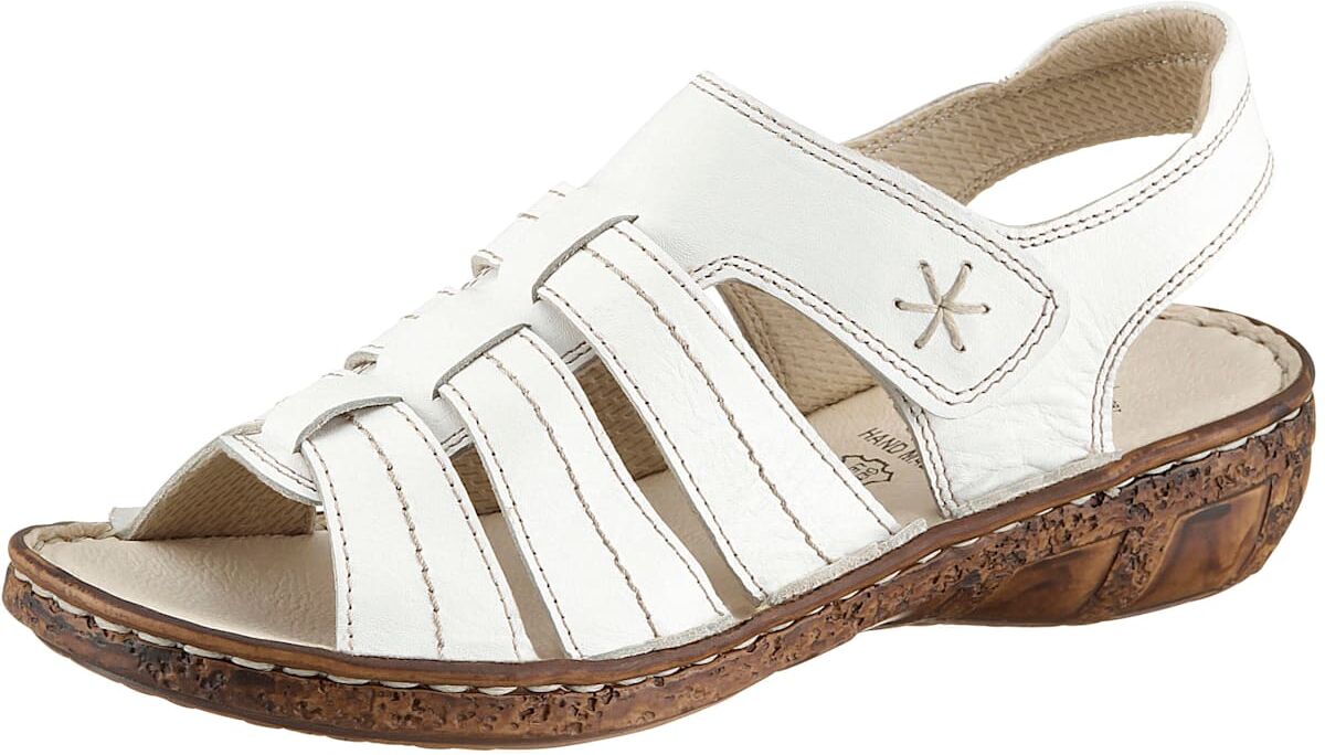 Sandale, Damen, Gr. 42, weiß, Glattleder, Schuhe Sandale