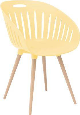 Outdoor-Stuhl Topstar T2023, 2 Stück, ergonomische Kunststoffschale, Füße ein- und ausdrehbar, gelb