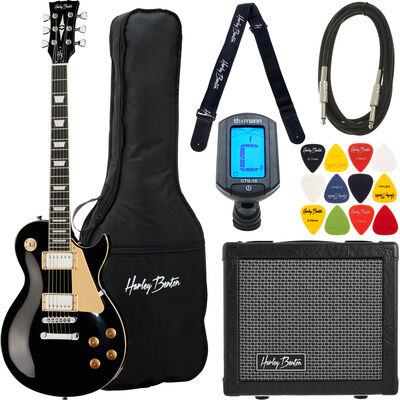 Hamaril E-Guitar Set noir haute brillance
