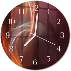 WANDUHR aus Glas Ø30 cm - Abstrakte Linien