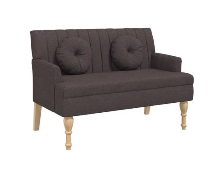 Makastle Sitzbank mit Kissen Dunkelbraun 113x64,5x75,5 cm Stoff