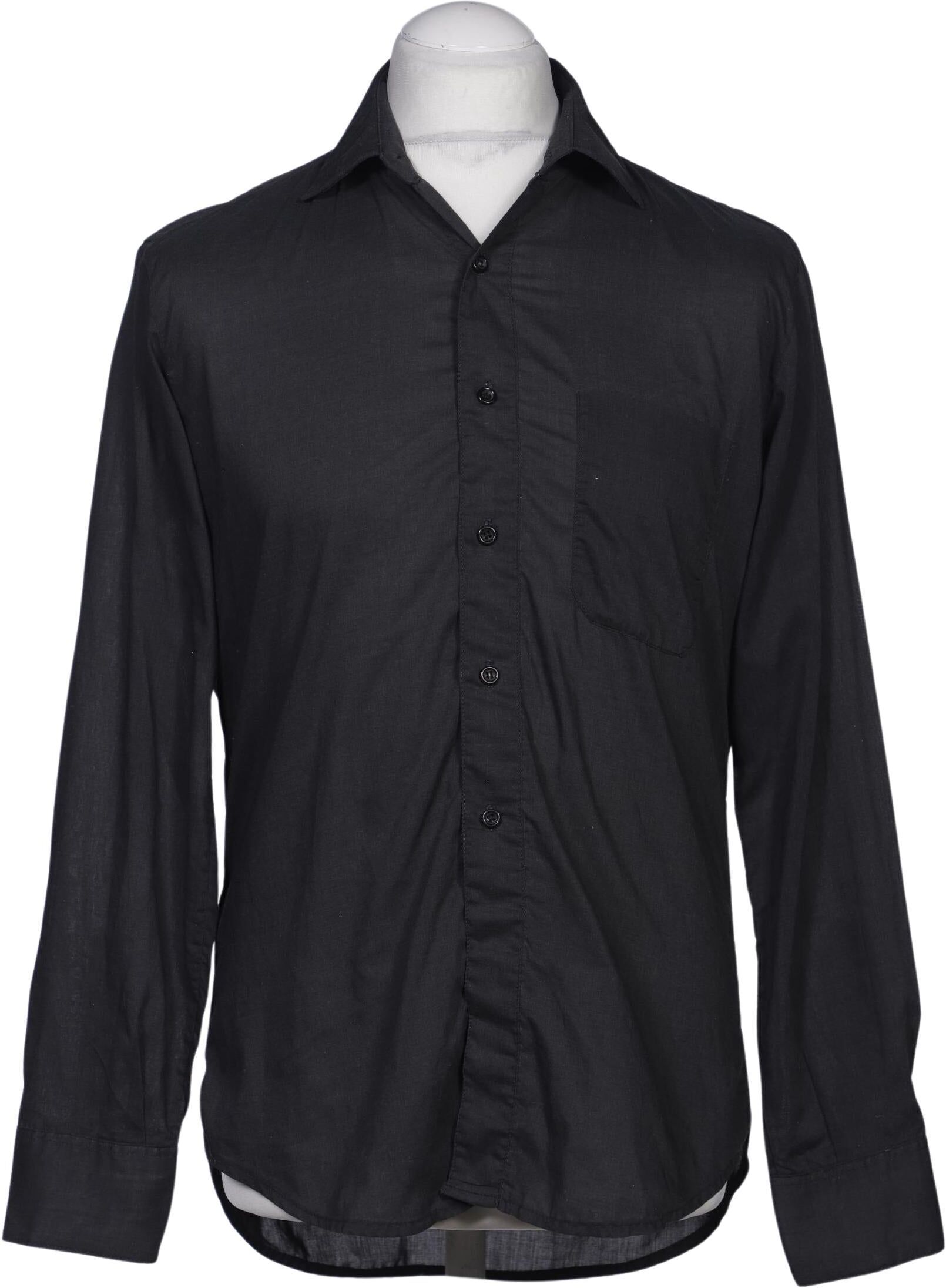 Dayton Herren Hemd, Schwarz, Gr. 39, Synthetik / Baumwolle - Second Hand