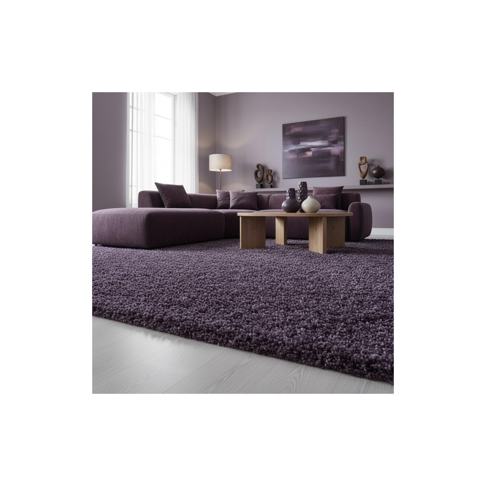 Teppich Hochflor SPREE in Violett, einfarbig, 80 x 250 cm