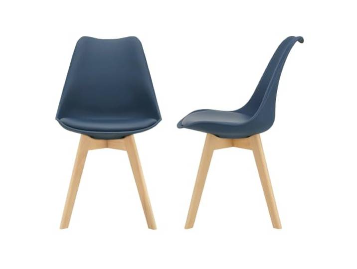 Helloshop26 2 Esszimmerstühle, skandinavisch, Sitz, Küche, Kunststoff, Buche Synthetik, 81 cm, Blau 03_0002769