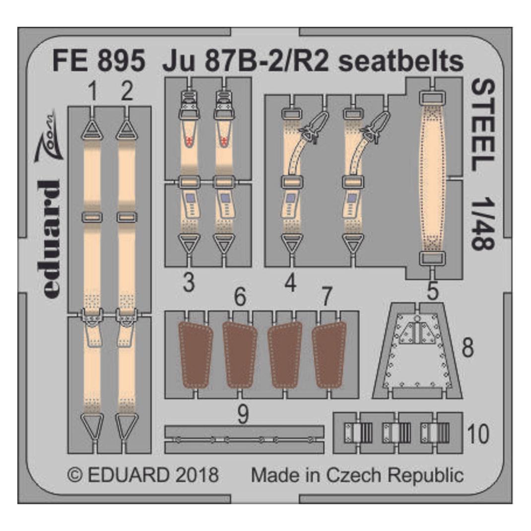 Eduard Ju 87B-2/R2 seatbelts STEEL for Airfix (FE895)