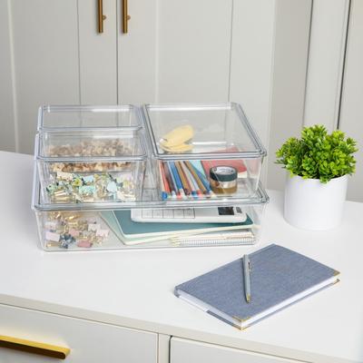 Martha Stewart Premium Plastic Storage Bins with Lids