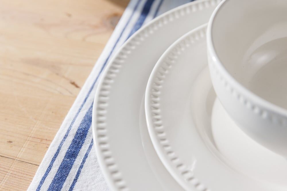 Mikasa Set De 4 Assiettes D'Appoint En Céramique Blanche Blanc 21x6x21cm