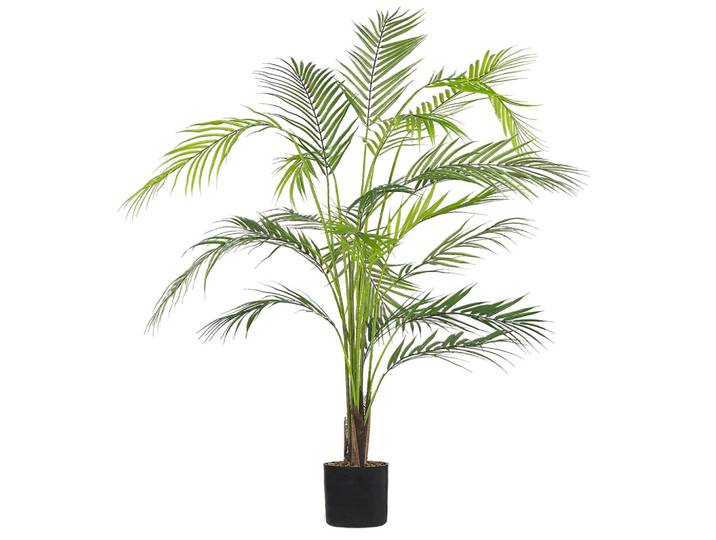 KUNSTPFLANZE im Blumentopf 124 cm Grün/Schwarz Areca Palm