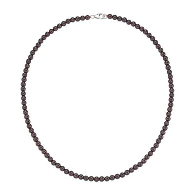 Silberkette SMART JEWEL "mit Edelsteinen oder Perlen, Silber 925", rot, Halsketten, Damen, 45cm, Silberkette