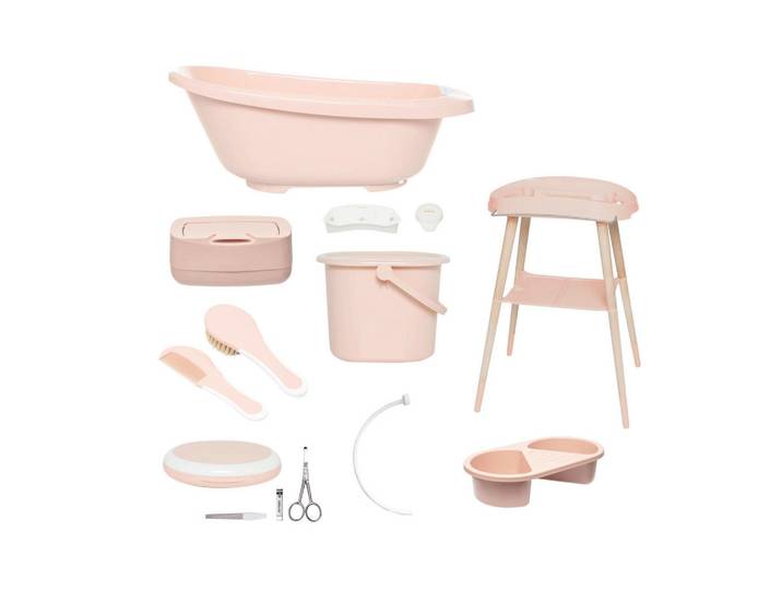 Bebe Jou Babybadeset Sense, Altrosa, Kunststoff, 79.5x40x46 cm, Pflegen, Baden, Babybadewannen