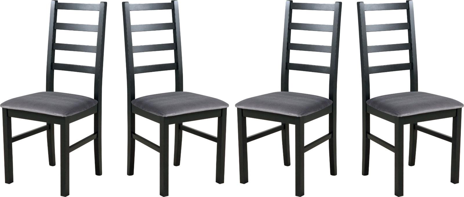 Set van 4 Nilo 8 Eetkamerstoelen Kronos 22 - Zwart - LeafDesign