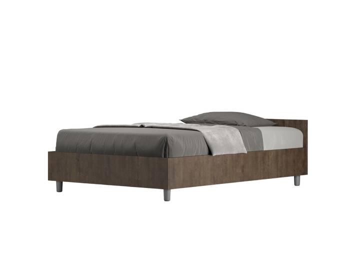 Lit coffre 120x190 effet bois noyer