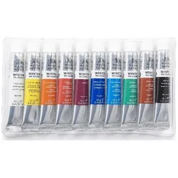 Winsor & Newton, Künstlerfarbe + Bastelfarbe, Winton oil set 10x12ml ass.