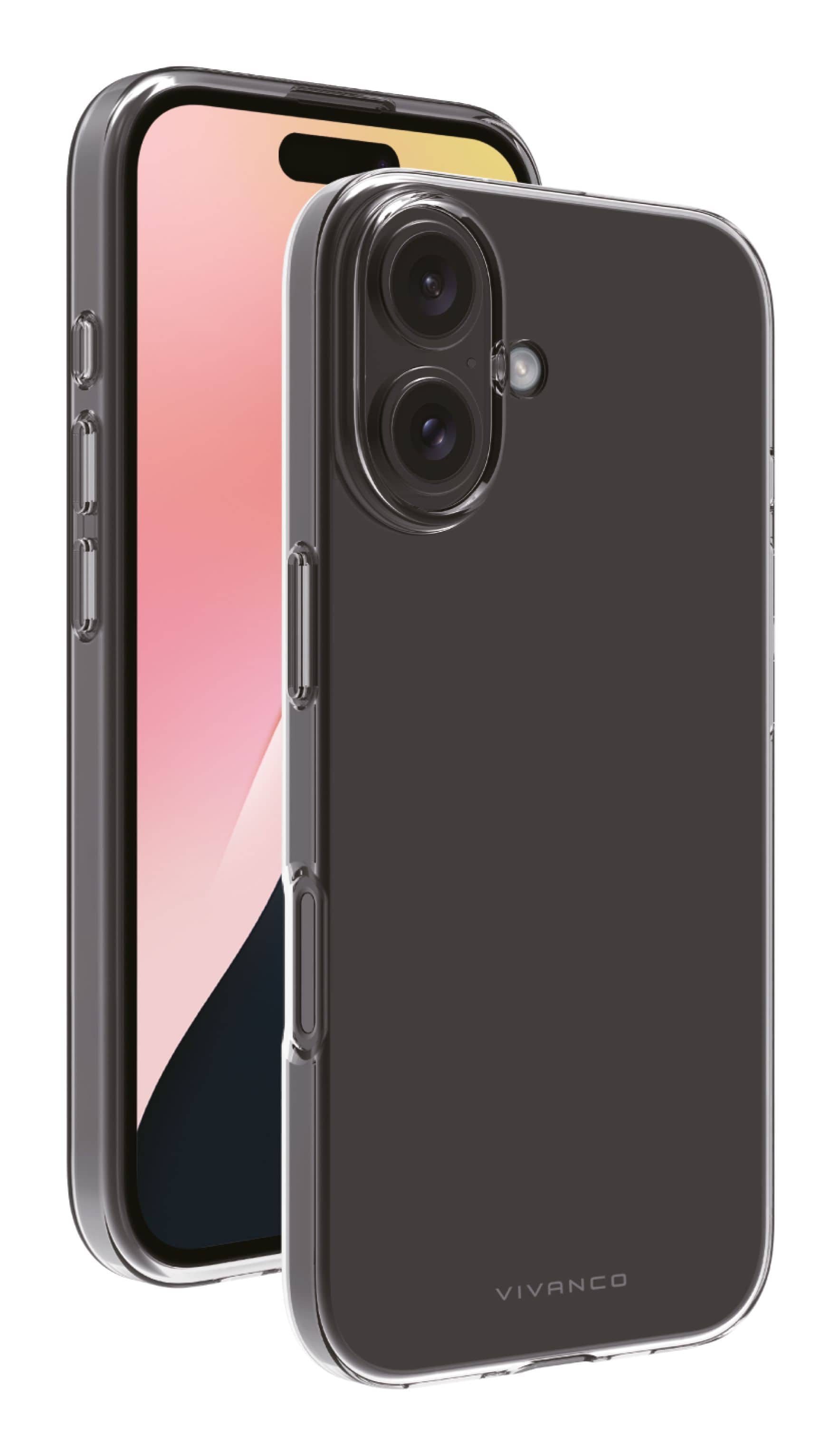 Vivanco Super Slim Cover für Apple iPhone 16 (Transparent) 64224