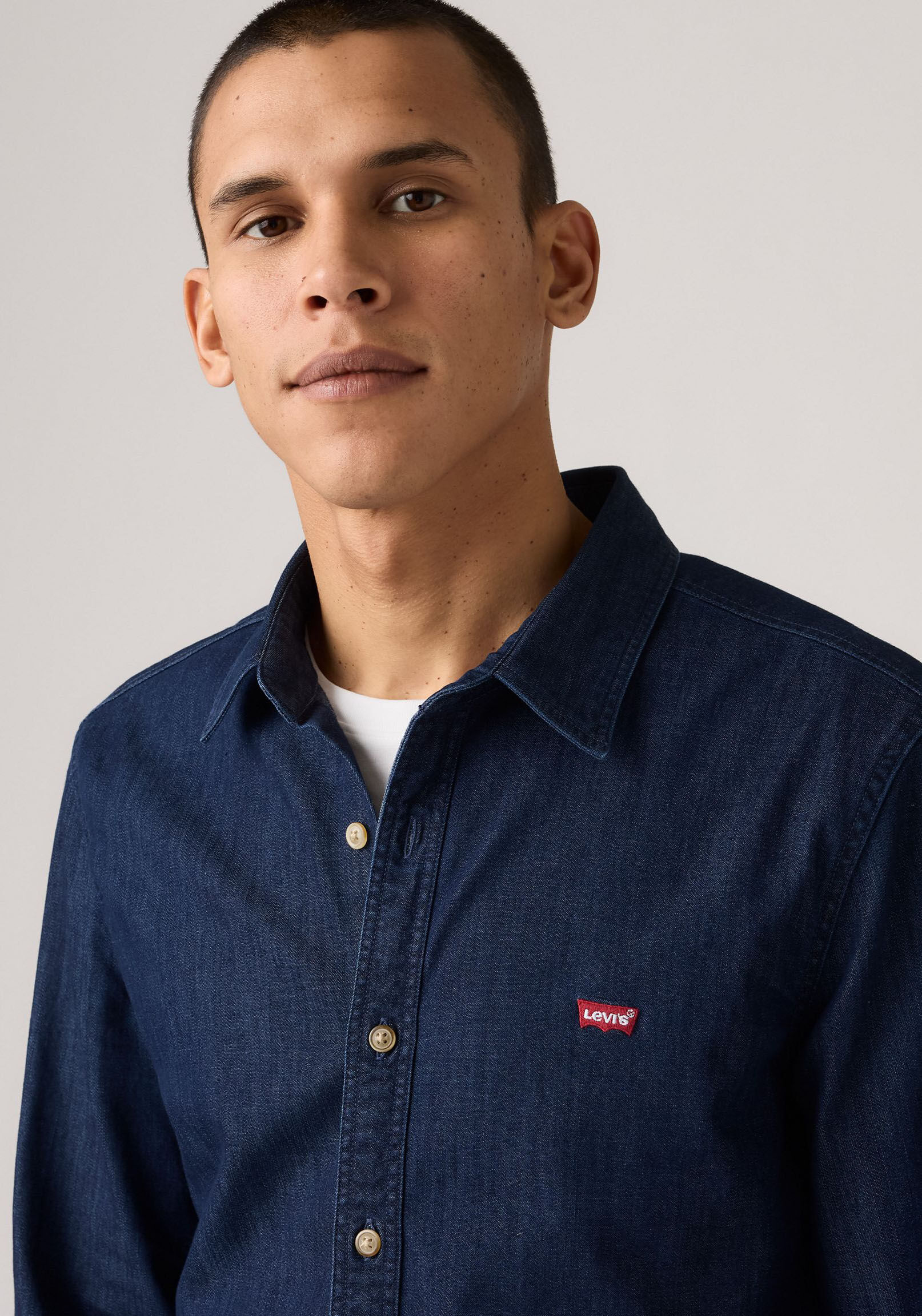Jeanshemd LEVI'S "LS BATTERY HM SHIRT SLIM", Herren, Gr. M, N-Gr, mookie schwarz wash, Denim/Jeans, Obermaterial: 80% Baumwolle, 19% Polyester, 1% Elasthan, slim fit, Hemden Jeanshemd, aus pflegeleichtem Baumwollmix mookie schwarz wash M, N-Gr