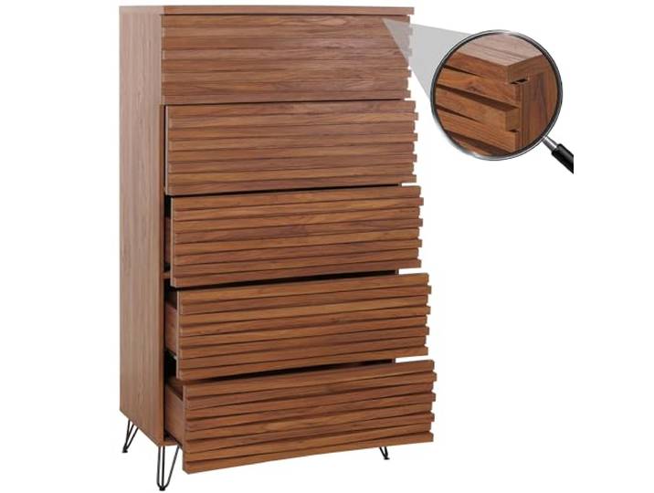 Mendler Kommode HWC-M49 145x80x44cm MDF - Walnuss-Optik