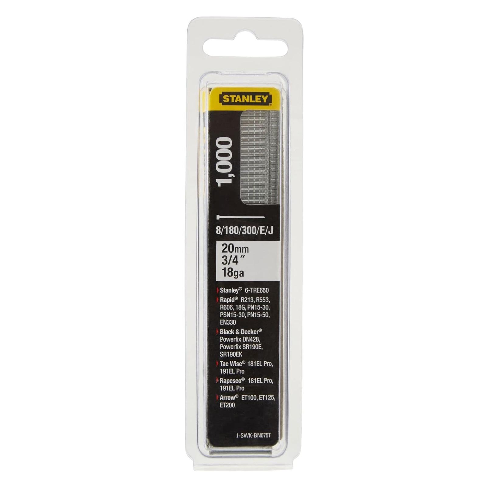 Stanley 20MM/3/4"/18GA BRAD NAILS J T (BN075T1)