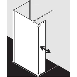Kermi Pasa XP Seitenwand mit beweglichem Flügel PXT1L093201AK 93x200cm, silber mattglanz, ESG klar, links, auf Duschplatz