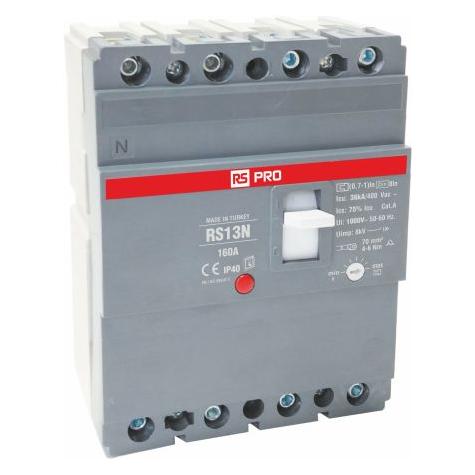 RS PRO RS RS13N, Schutzschalter 4-polig, 160A / Ab (683395)