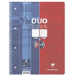 Clairefontaine Collegeblock »DUO book A4+« liniert / kariert türkis