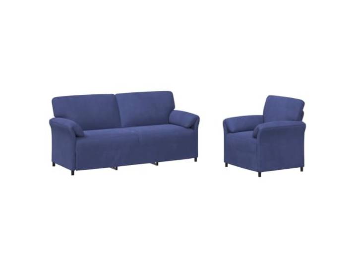 Makastle Sofa Couch 2er Set Polizeiblau Samt