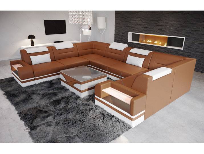 Leder Couch Trivento U-Form